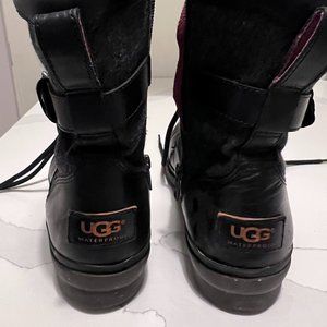 Ugg waterproof leather detailed combat moto boots SIZE 8
